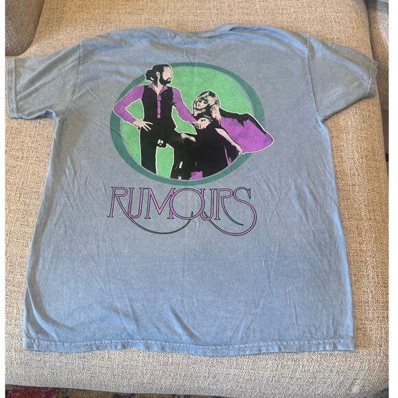 Fleetwood Mac Rumours Blue Band Short Sleeve Graphic T-Shirt Mineral Wash XL - Picture 7 of 7